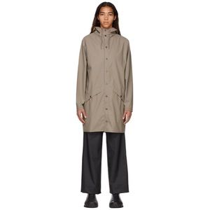 RAINS drip drip drip Taupe Polyester Coat - size XS/S